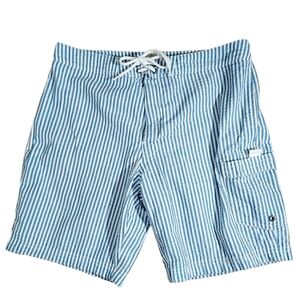 J. Crew Factory Blue White Seersucker Board Shorts 33